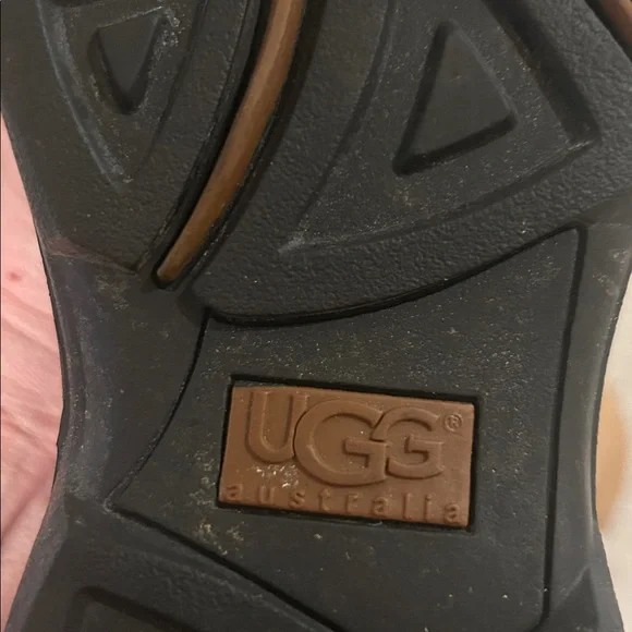 UGG Tall Chestnut Suede Shearling Boots with Stitch Detail size 8 - Picture 7 of 8